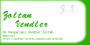 zoltan vendler business card